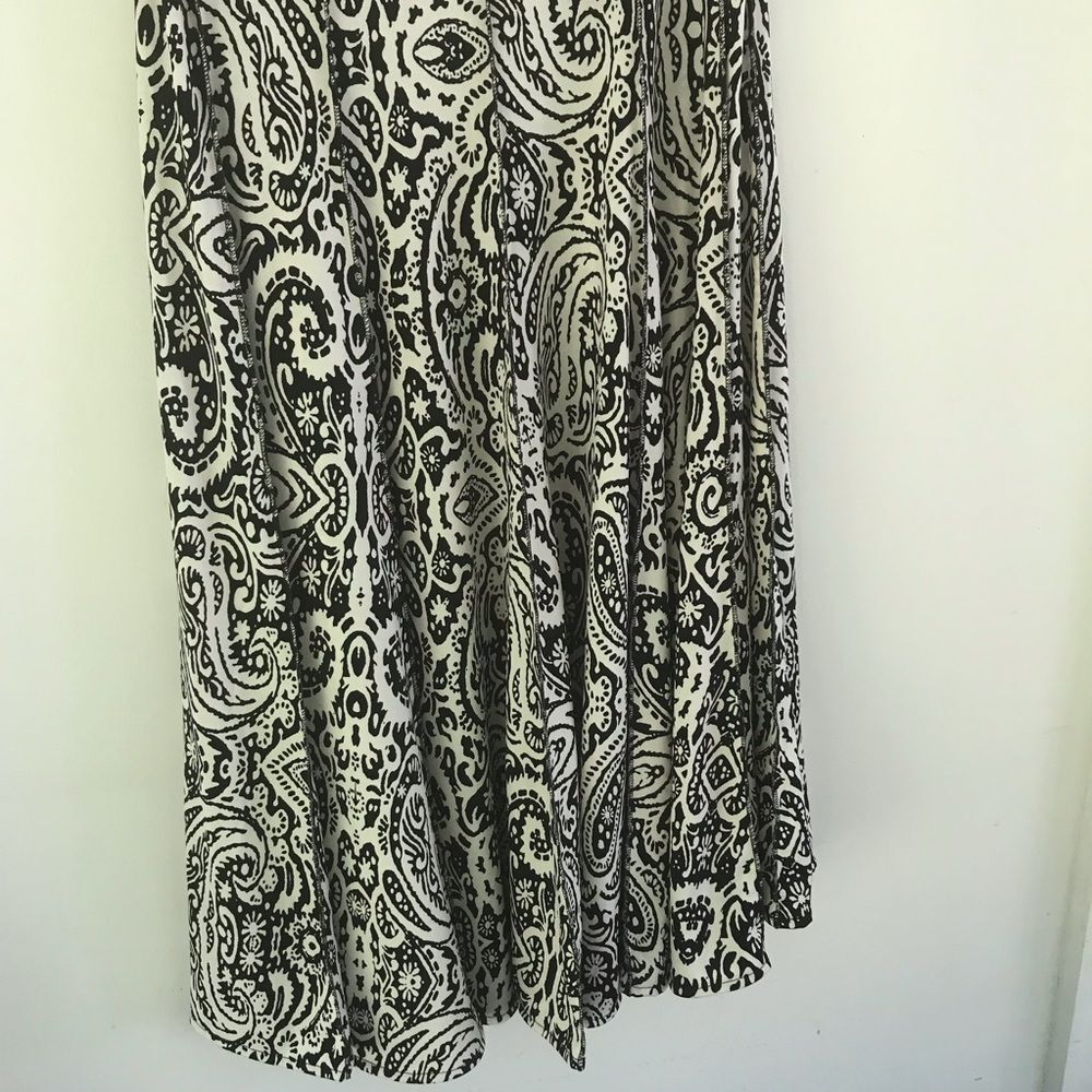 Haani Black & White Paisley Sleeveless A-Line Dress XL - Picture 5 of 7